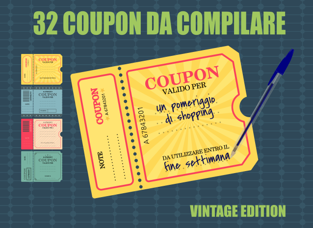 copertina del libro coupon da compilare in stile vintage