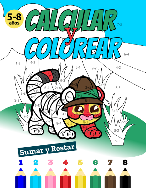portada del libro calcular y colorear