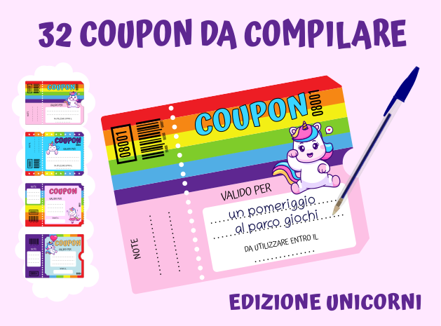 copertina del libro coupon con unicorni