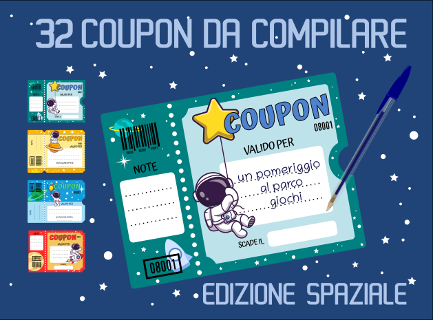 copertina del libro coupon con astronauti