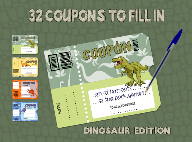cover of the book 32 coupons dinosaur