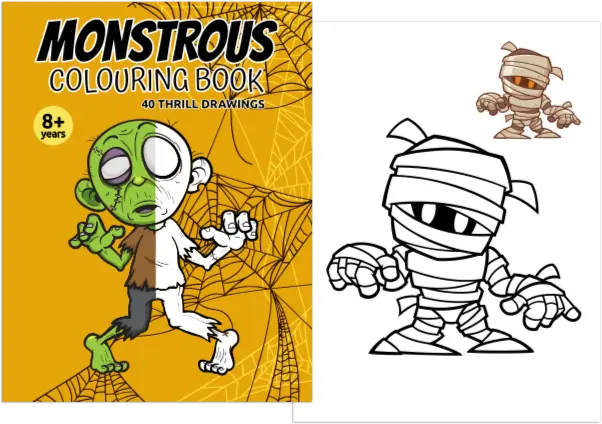 cover and interior monstrous coloring book
