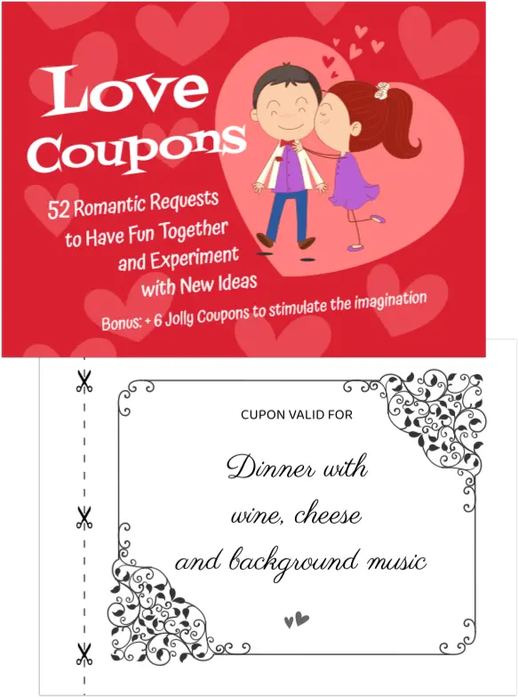 love coupon book cover and inside