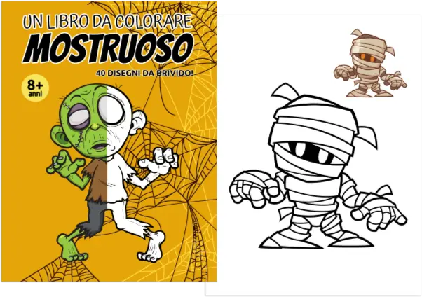 interno del libro da colorare per bambini - Libro da colorare mostruoso