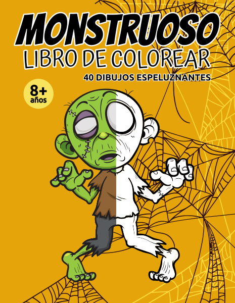 Portada del libro monstruoso libro de colorear