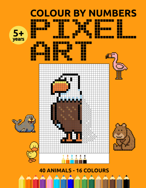 cover of the book pixel-art colour by numbers