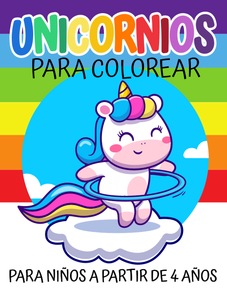 portada del libro unicornios para colorear